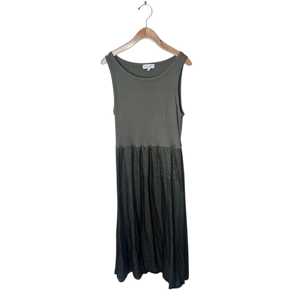Michael Stars Bridgette Media Tank Midi Dress Style DST014 Green Size Large - Picture 1 of 7